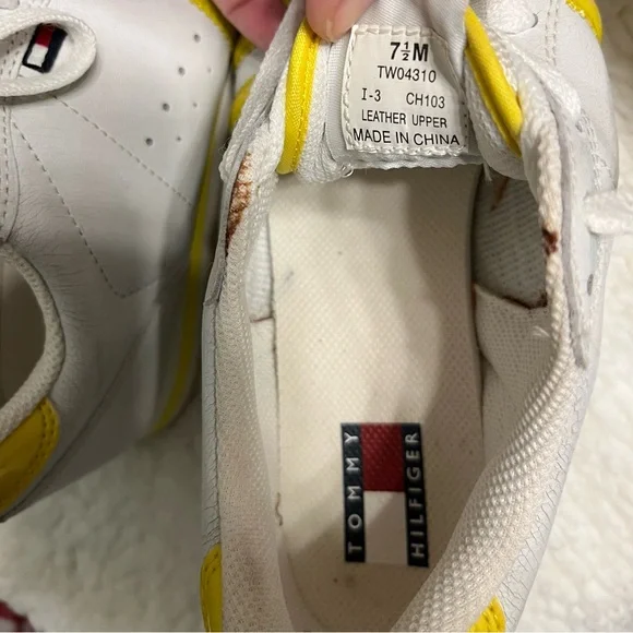 Y2K Vintage Streetwear Sneakers White Leather w/ patent yellow accents size 7.5 - Picture 8 of 14